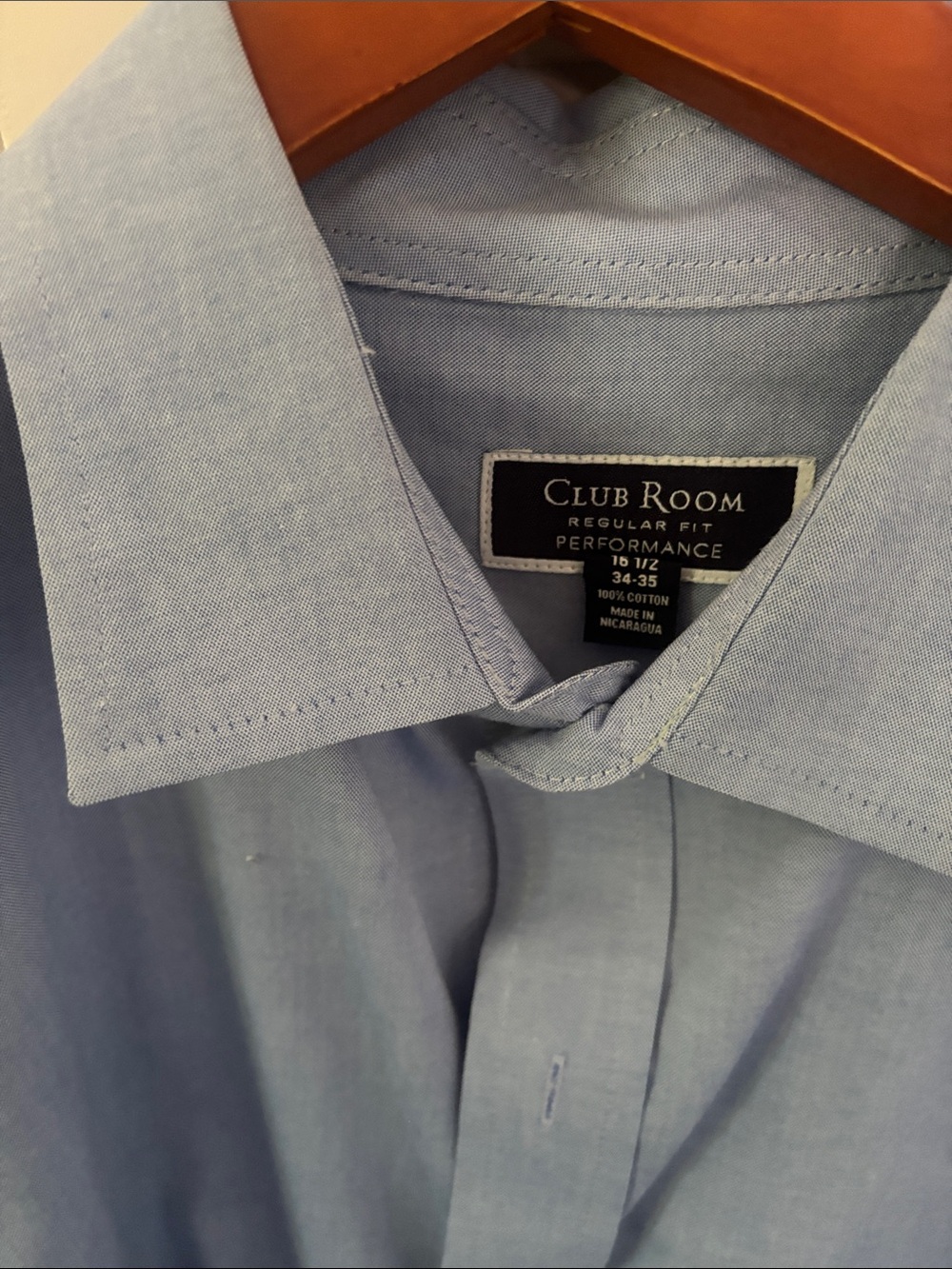 Lot of 7 Men's Long-Sleeve Dress Shirt - Classic Collared Shirt; size L - Picture 4 of 13